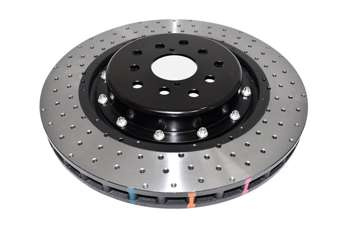 DBA disc brake 5000 series - Cross Drilled/Dimpled front - DBA53050BLKXD-10 SUBARU WRX STi
