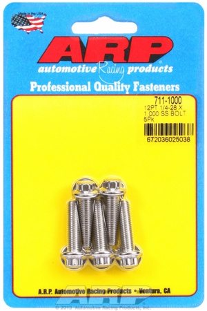 Śruby ARP "1/4""-28 x 1.000 12pt SS bolts" (5pcs)