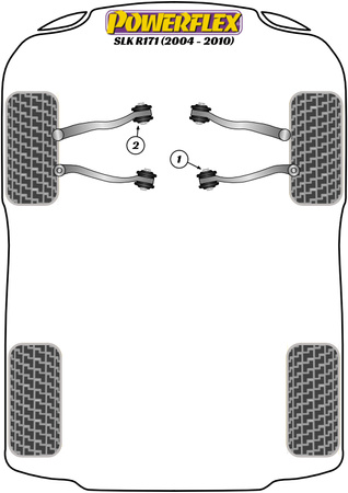 Vorderer Oberarm, Innenbuchse, Nachlauf, verstellbar Powerflex Polyurethanbuchse Road Series Mercedes-Benz SLK R171 (2004-2010) PFF40-502G