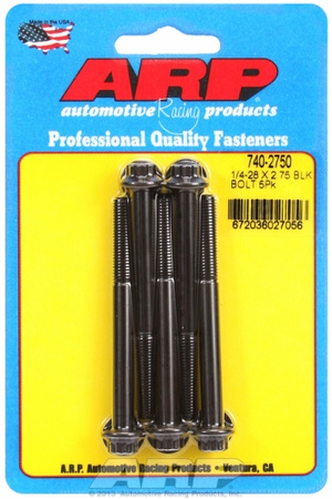 ARP "1/4""-28 x 2.750 12pt black oxide bolts" (5pcs)
