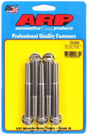 ARP "3/8""-24 x 3.000 hex SS bolts" (5pcs)