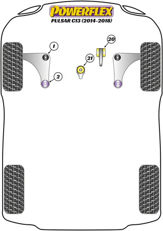 Tylna tuleja przedniego wahacza  Powerflex Road Series Nissan Pulsar C13 (2014 - 2018) PFF46-802