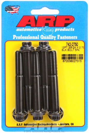 ARP "3/8""-24 x 2.750 12pt black oxide bolts" (5pcs)