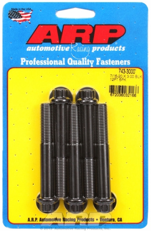 ARP "7/16""-20 x 3.000 12pt black oxide bolts" (5pcs)