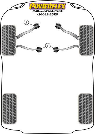 Wewnętrzna tuleja przedniego górnego wahacza z regulacją wyprzedzenia sworznia Powerflex Road Series Mercedes-Benz C-CLASS & W204/C204 inc AMG (2008-2015) PFF40-502G