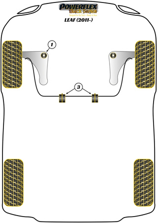 Querlenker Vorderrad Buchsen Powerflex Polyurethanbuchse Black Series Nissan Leaf (2011 on ) PFF46-801BLK