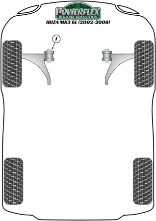 Priekinė svirtis 30mm Powerflex poliuretano įvorė Heritage Collection Seat Ibiza Models Ibiza MK3 6L (2002-2008) PFF85-201H