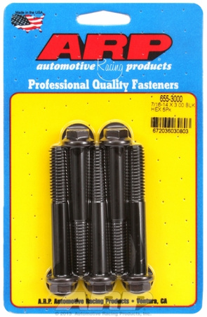 ARP "7/16""-14 X 3.000 hex 1/2 wrenching black oxide bolts" 5pcs