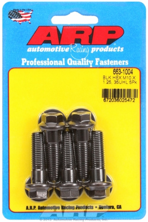 ARP M10 x 1.25 x 35 hex black oxide bolts (5pcs)