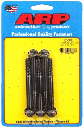 Śruby ARP "5/16""-24 x 3.000 hex black oxide bolts" (5pcs)