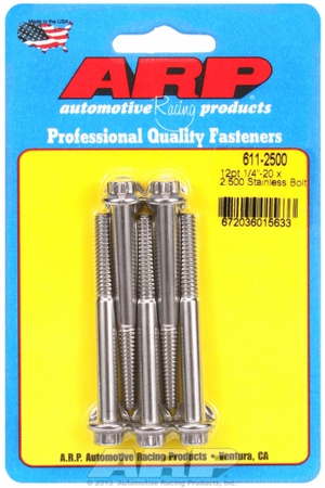 ARP "1/4""-20 x 2.500 12pt SS bolts" (5pcs)