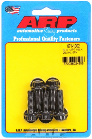 ARP M8 x 1.25 x 25 12pt black oxide bolts (5pcs)