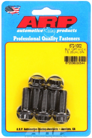 ARP M10 x 1.50 x 25 12pt black oxide bolts (5pcs)