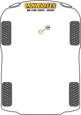 Lower Engine Mount Insert Powerflex Polyurethane Bush Road Series Honda HR-V RU (2013 - 2020) PFF25-421