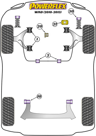 Tuleja przedniego wahacza Powerflex Road Series Renault Wind (2010 - 2013) PFF60-1001