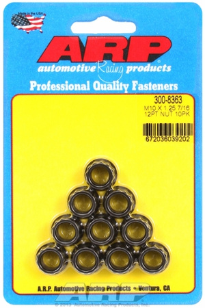 ARP M10 x 1.25 12pt nut kit (10pcs)