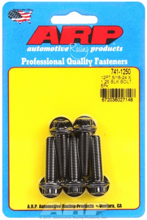 Śruby ARP "5/16""-24 x 1.250 12pt black oxide bolts" (5pcs)