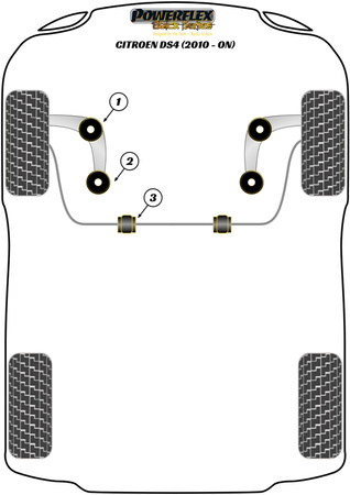 Front Anti Roll Bar Bush 25mm Powerflex Polyurethane Bush Black Series Citroen DS4 (2010-on) PFF50-603-25BLK