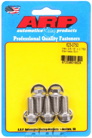 ARP "3/8""-16 x 0.750 hex SS bolts" (5pcs)