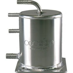 OBP Base Mount 130mm Dia x 170mm 2 Ltr Fuel Swirl Pot Bent Top Tube