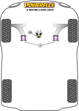 Tylna tuleja przedniego wahacza Powerflex Road Series Ford S-Max Models & S-Max MK2 (2015 - 2023) PFF19-1902