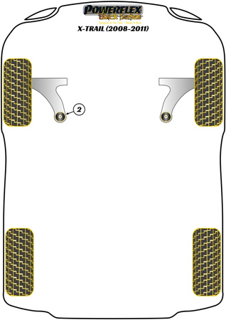 Első keresztlHUNőkaros hátsó persely Powerflex poliuretán szilent Black Series Nissan X-Trail T31 (2008 - 2011) PFF46-802BLK