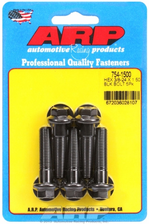 ARP "3/8""-24 x 1.500 hex 7/16 wrenching black oxide bolts" 5pcs