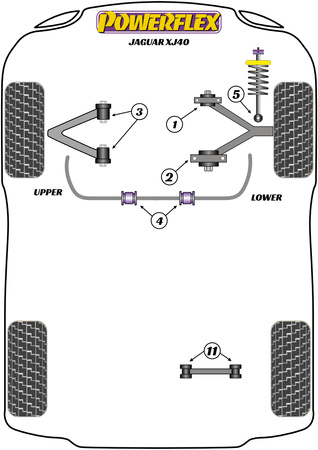 Stabilisatorhalterung vorne 22mm Powerflex Polyurethanbuchse Road Series Jaguar (Daimler) XJ40 (1986 - 1994) PFF27-405-22