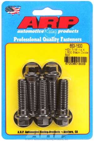 ARP "7/16""-14 X 1.500 hex black oxide bolts" (5pcs)