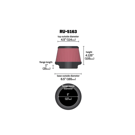 K&N Universal-Kegelfilter - RU-5163