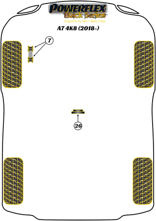 Transmission Mount Insert (Track) Powerflex Polyurethane Bush Black Series Audi A7 / S7 / RS7 A7 / S7 / RS7 4K8 (2018 on) A7 / S7 4K8 PFF3-726BLK