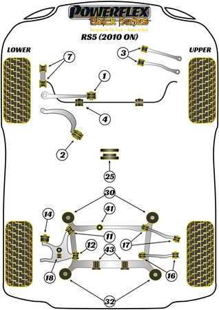 Przednia tuleja łącznika drążka stabilizatora  Powerflex Black Series Audi A5 / S5 / RS5 & A5 / S5 / RS5 (2007-2016)\RS5 (2010 - 2016) PFF3-213BLK
