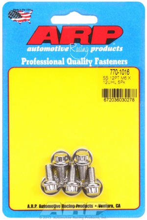 ARP M6 x 1.00 x 12 12pt SS bolts (5pcs)