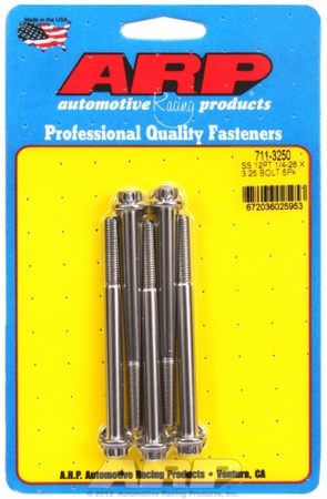 ARP "1/4""-28 x 3.250 12pt SS bolts" (5pcs)