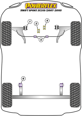 Zestaw śrub regulacji kąta pochylenia PowerAlign (12mm x 60mm) Powerflex road+black Suzuki Swift Sport MK2 (ZC31S) (2006 - 2010) PFA100-12