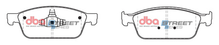 Bremsbeläge vorne DBA Brake Pads Street Series Ceramic - DB2353SS FORD Focus Mk3 Kuga Mk2 Tourneo Connect Transit