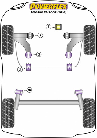 Polyurethan buchsen Powerflex Renault Fluence (2009- ) -  PFF60-1701 Nummer im Diagramm: 1