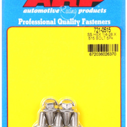 ARP "1/4""-28 x .515 hex SS bolts" (5pcs)