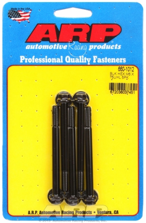ARP M6 x 1.00 x 75 hex black oxide bolts (5pcs)