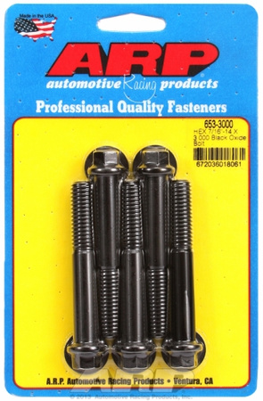ARP "7/16""-14 X 3.000 hex black oxide bolts" (5pcs)