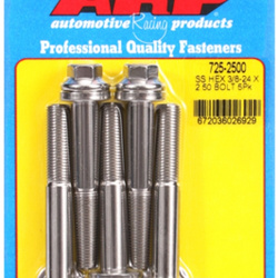 ARP "3/8""-24 x 2.500 hex 7/16 wrenching SS bolts" (5pcs)