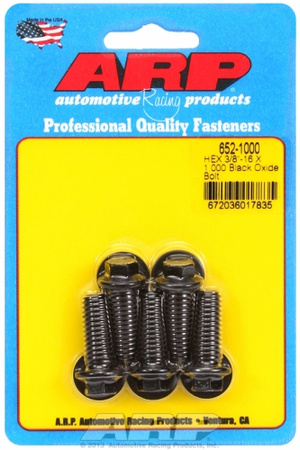 ARP "3/8""-16 X 1.000 hex black oxide bolts" (5pcs)