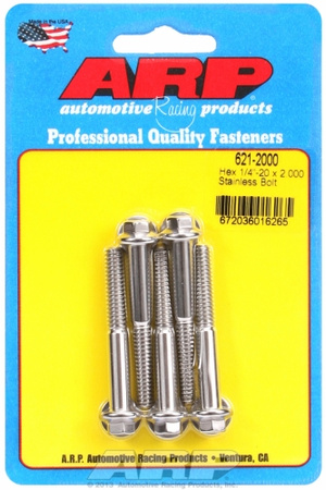 ARP "1/4""-20 x 2.000 hex SS bolts" (5pcs)