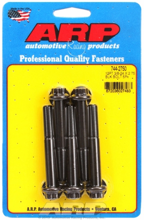 Śruby ARP "3/8""-24 x 2.750 12pt 7/16 wrenching black oxide bolts"5pcs