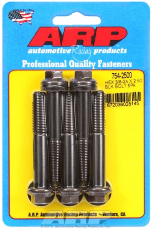 Śruby ARP "3/8""-24 x 2.500 hex 7/16 wrenching black oxide bolts" 5pcs
