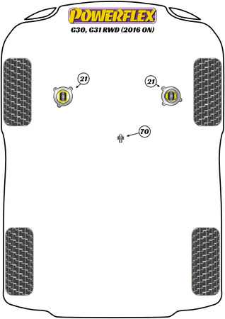 PowerAlign Wheel Mounting Guide Pin Powerflex Polyurethane Bush Road Series BMW 5 Series G30, G31, F90 (2016 on) G30, G31 RWD (2016 on) PF99-514-125