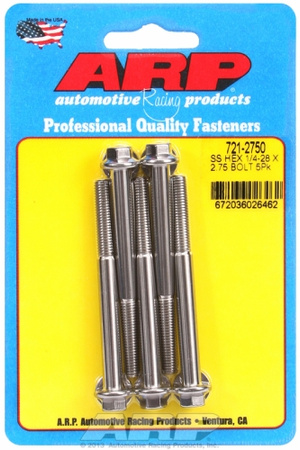 Śruby ARP "1/4""-28 x 2.750 hex SS bolts" (5pcs)