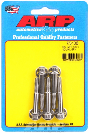 ARP M6 x 1.00 x 40 12pt SS bolts (5pcs)