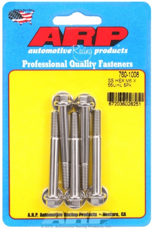 ARP M6 x 1.00 x 55 hex SS bolts (5pcs)