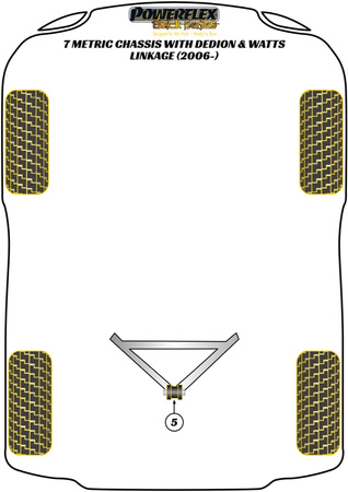DeDion "A" keret középső persely Powerflex poliuretán szilent Black Series Caterham 7 (DeDion with Watts Linkage) 7 Metric Chassis with DeDion & Watts Linkage (2006 on) PF8-903BLK